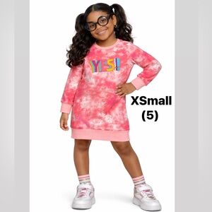 NWT Pink Tie-Dye Kids Dress Size  XS (5)